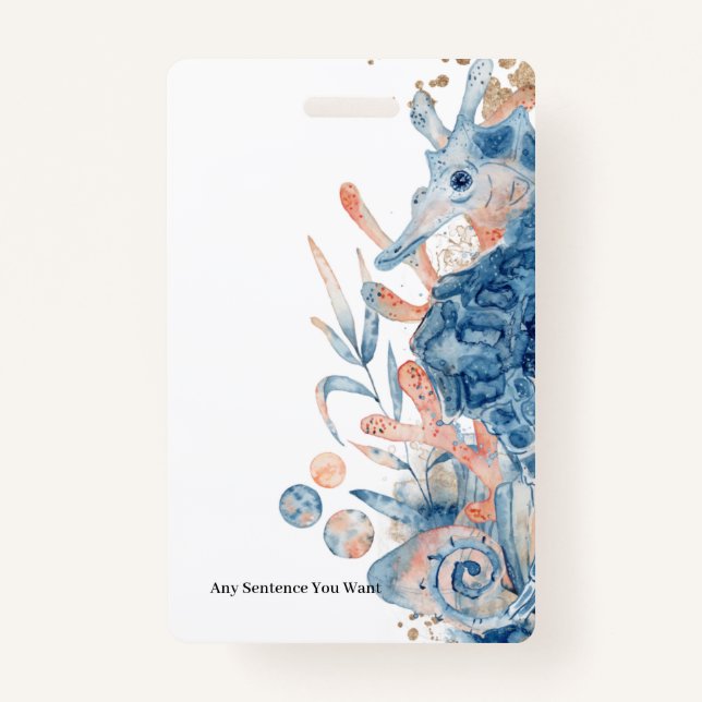 Seahorse shell under the sea baby boy shower  ausweis (Vorderseite)