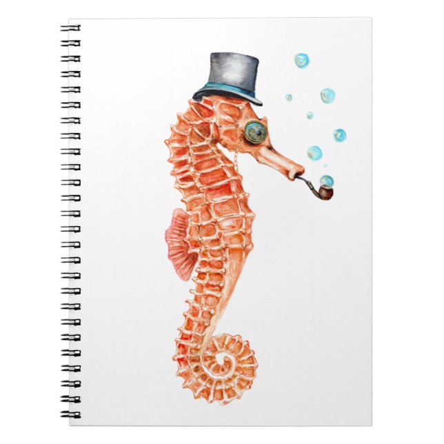 Seahorse Steampunk Notizblock (Vorderseite)