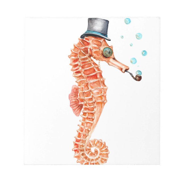 Seahorse Steampunk Notizblock (Vorderseite)