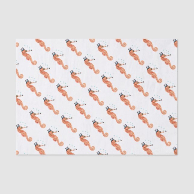 Seahorse Steampunk Seidenpapier (Vorderseite)