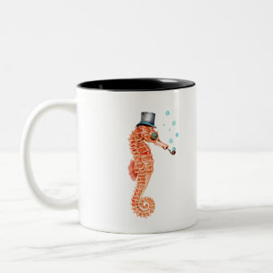 Seahorse Steampunk Zweifarbige Tasse