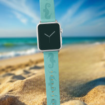 Seahorse Teal Green Apple Watch