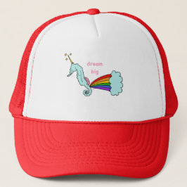 Seahorse unicorn dream big hat truckerkappe