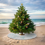 Seahorse Whitewashed Wood Plank Beach Theme Polyester Weihnachtsbaumdecke<br><div class="desc">If you're having a beach themed christmas tree this year,  finish it off with the beach hut themed christmas tree skirt. Just add your family name</div>