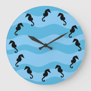 Seahorses Große Wanduhr