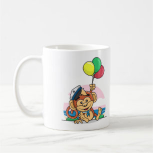 Seailor Monkey mit farbenfrohen Balloons Kaffeetasse