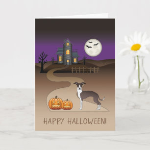 Seal And White Iggy Und Halloween Spukhaus Karte