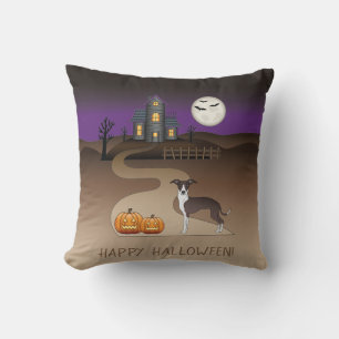 Seal And White Iggy Und Halloween Spukhaus Kissen
