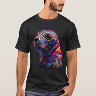 Seal Colorful Geometric Pop Sea Ocean Animal T-Shirt