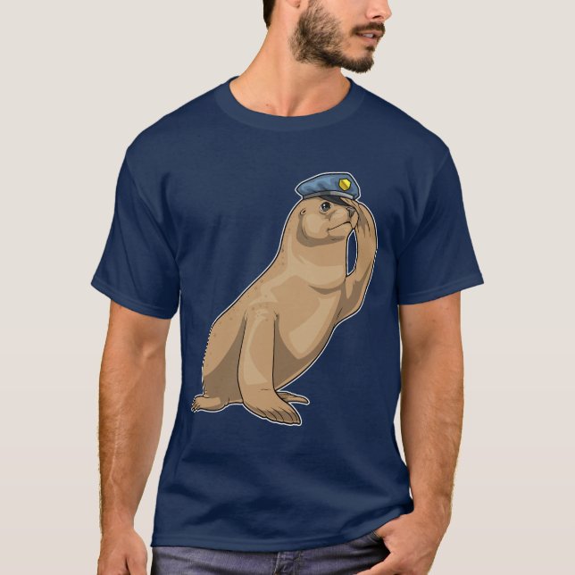 Seal Cop Police hat Police T-Shirt (Vorderseite)