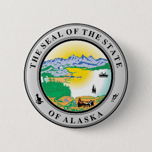 Seal of Alaska State USA Button