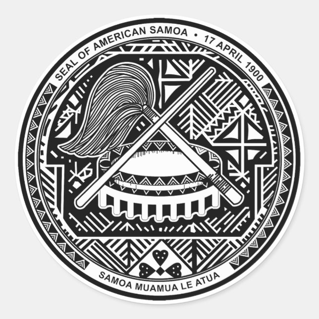 Seal of American Samoa  Runder Aufkleber (Vorderseite)