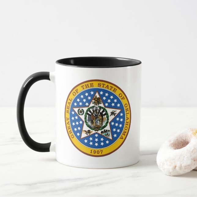 Seal Of Oklahoma Coffee Tasse (Mit Donut)