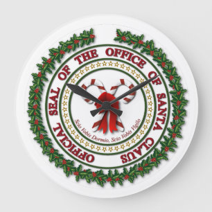 Seal of the Office of Santa Claus Wall Clock Große Wanduhr