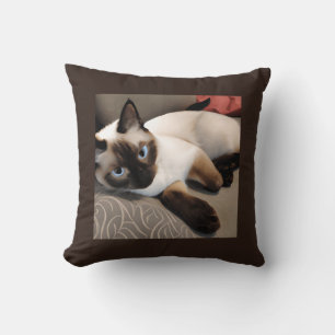 Seal Point Siamese Digitale Porträt    Kissen