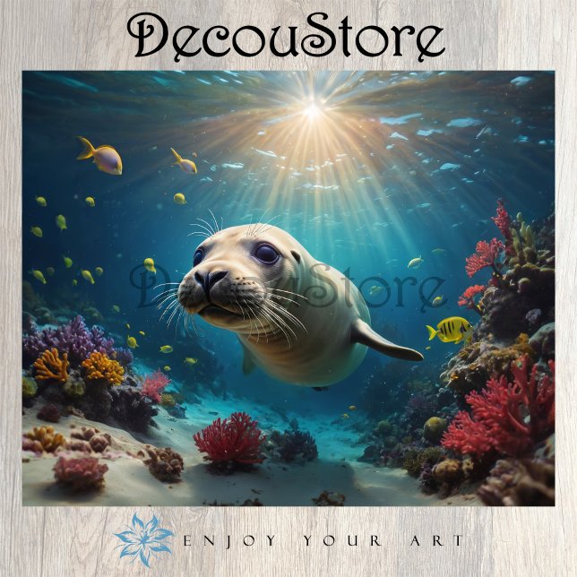 Seal Underwater Decoupage Seidenpapier (Von Creator hochgeladen)