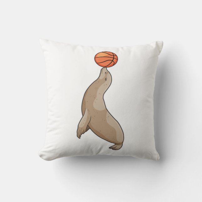 Seal with Basketball Kissen (Vorderseite)