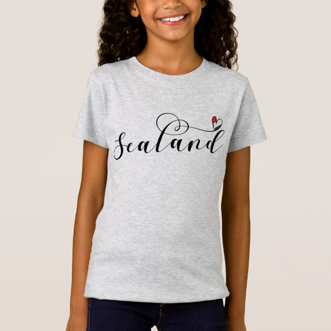 Sealand Flag im Herzen, Fürstentum Sealand T-Shirt (Vorderseite)