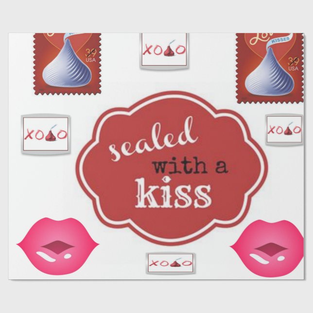Sealed a kiss Teenager Packpapier Geburtstag sie (Flach)