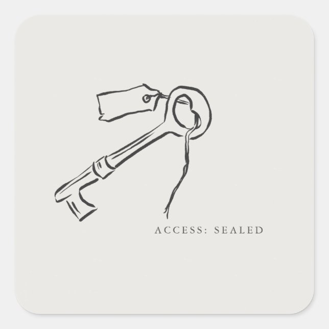 Sealed Key- Regency Correspondence Archive  Quadratischer Aufkleber (Vorderseite)