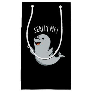 Seally Me Funny Siegel Puff Dark BG Kleine Geschenktüte