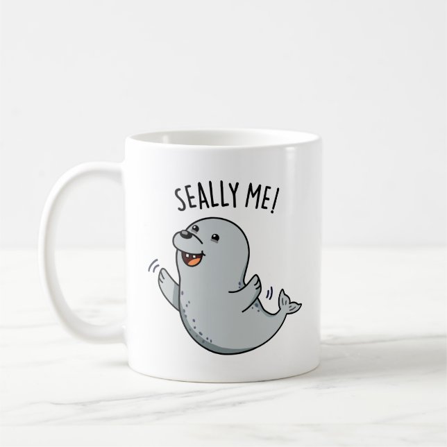 Seally Me Funny Siegel Puff Kaffeetasse (Links)