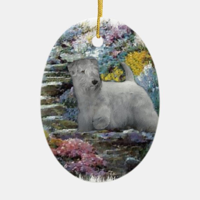 Sealyham Terrier Art Keramik Ornament (Vorne)
