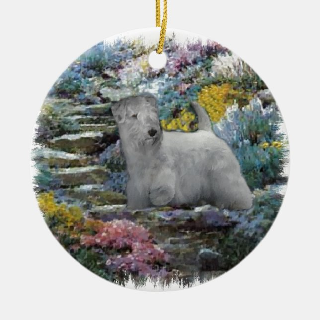 Sealyham Terrier Art Keramik Ornament (Vorne)