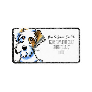 Sealyham Terrier Badger Off-Leash Art™ BK Pencil Adressaufkleber