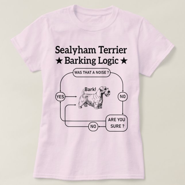 Sealyham Terrier Barking Logic Funny Dog Sarcastic T-Shirt (Design vorne)