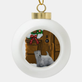 Sealyham Terrier Christmas Keramik Kugel-Ornament