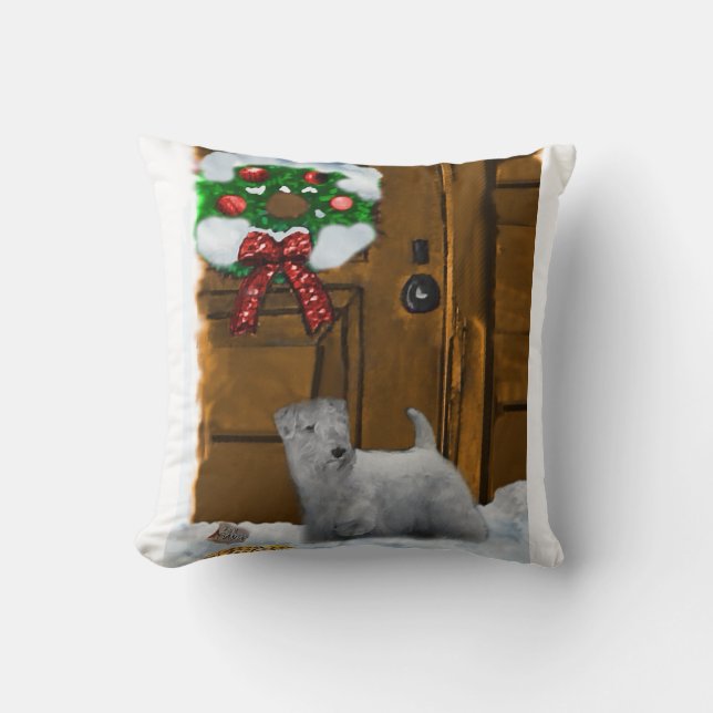 Sealyham Terrier Christmas Kissen (Vorderseite)