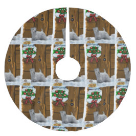 Sealyham Terrier Christmas Polyester Weihnachtsbaumdecke