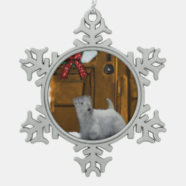 Sealyham Terrier Christmas Schneeflocken Zinn-Ornament