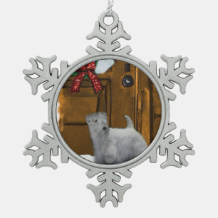 Sealyham Terrier Christmas Schneeflocken Zinn-Ornament