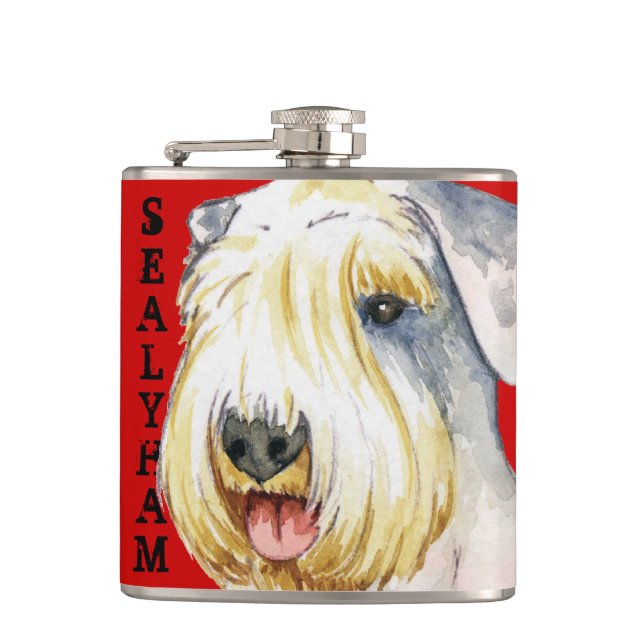 Sealyham Terrier Color Block Flachmann (Vorderseite)
