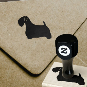 Sealyham Terrier Dog Breed Silhouette Gummistempel