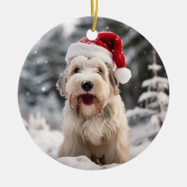 Sealyham Terrier Dog Christmas Keepake Keramik Ornament (Vorne)