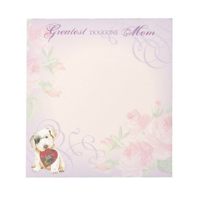 Sealyham Terrier Heart Mama Notepad Notizblock (Vorderseite)