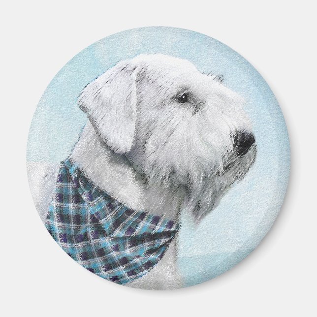 Sealyham Terrier Painting - Niedliche Original Dog Magnet (Vorne)