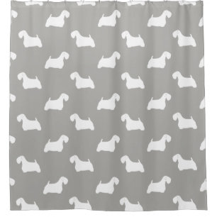 Sealyham Terrier-Silhouette-Muster Duschvorhang