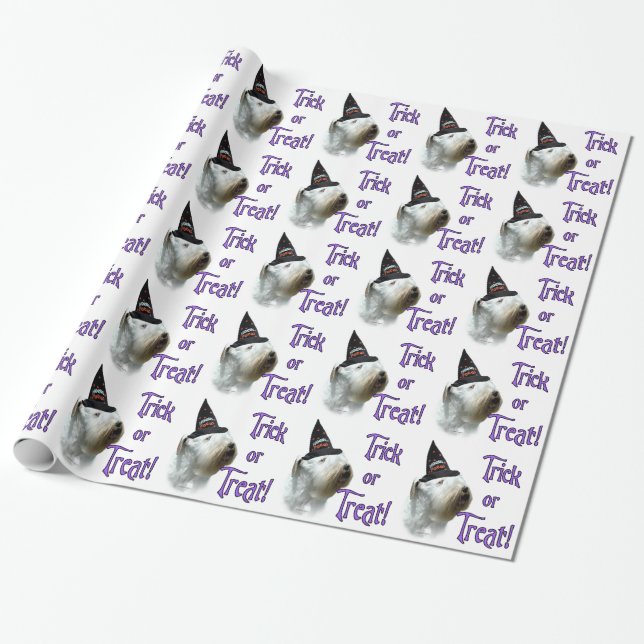 Sealyham Terrier Trick oder Treat Geschenkpapier (Ungerollt)