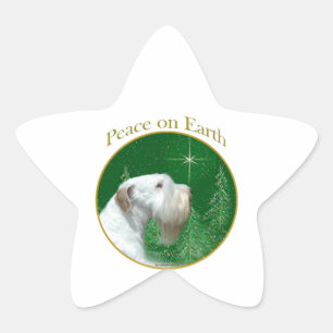 Sealyham Terrier Weltfrieden Stern-Aufkleber