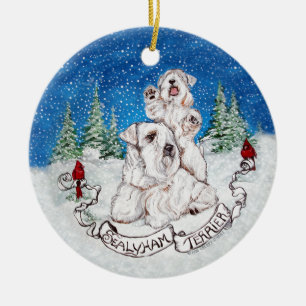 Sealyham Terrier Winter Keramik Ornament
