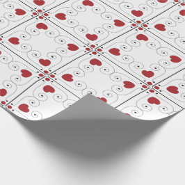 SEAM MATCHES: Valentine Red Heart Wrapping Paper Geschenkpapier