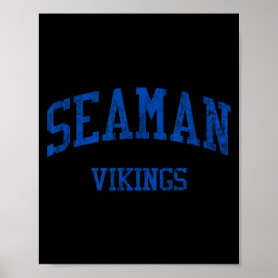 Seaman High School Hs Topeka Ks Vintage Srts  Poster