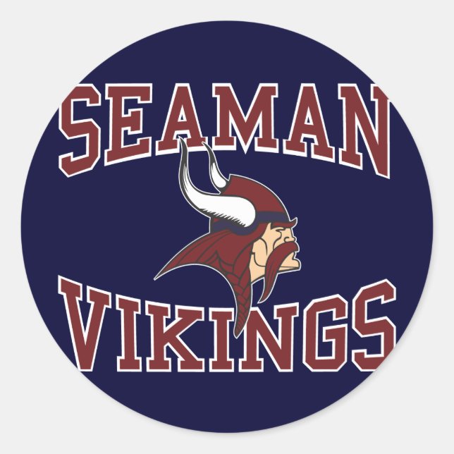 Seaman Vikings Runder Aufkleber (Vorderseite)