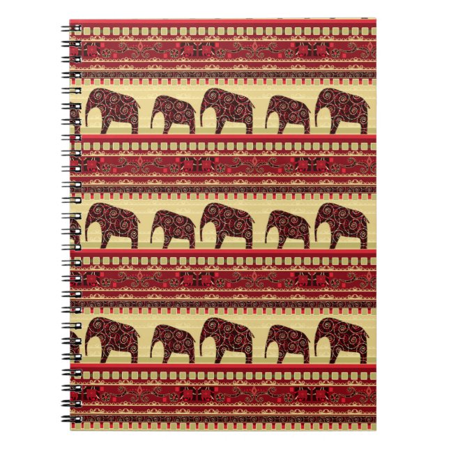 Seamless african ethno design ornamental elephant  notizblock (Vorderseite)