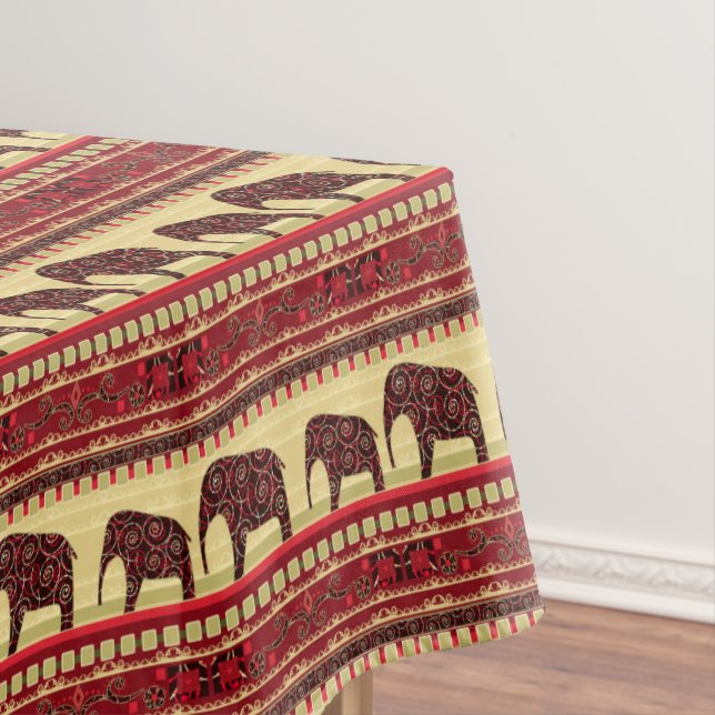 Seamless african ethno design ornamental elephant  tischdecke (Beispiel)