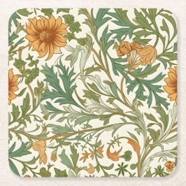 Seamless Arts and Crafts style repeating pattern Rechteckiger Pappuntersetzer